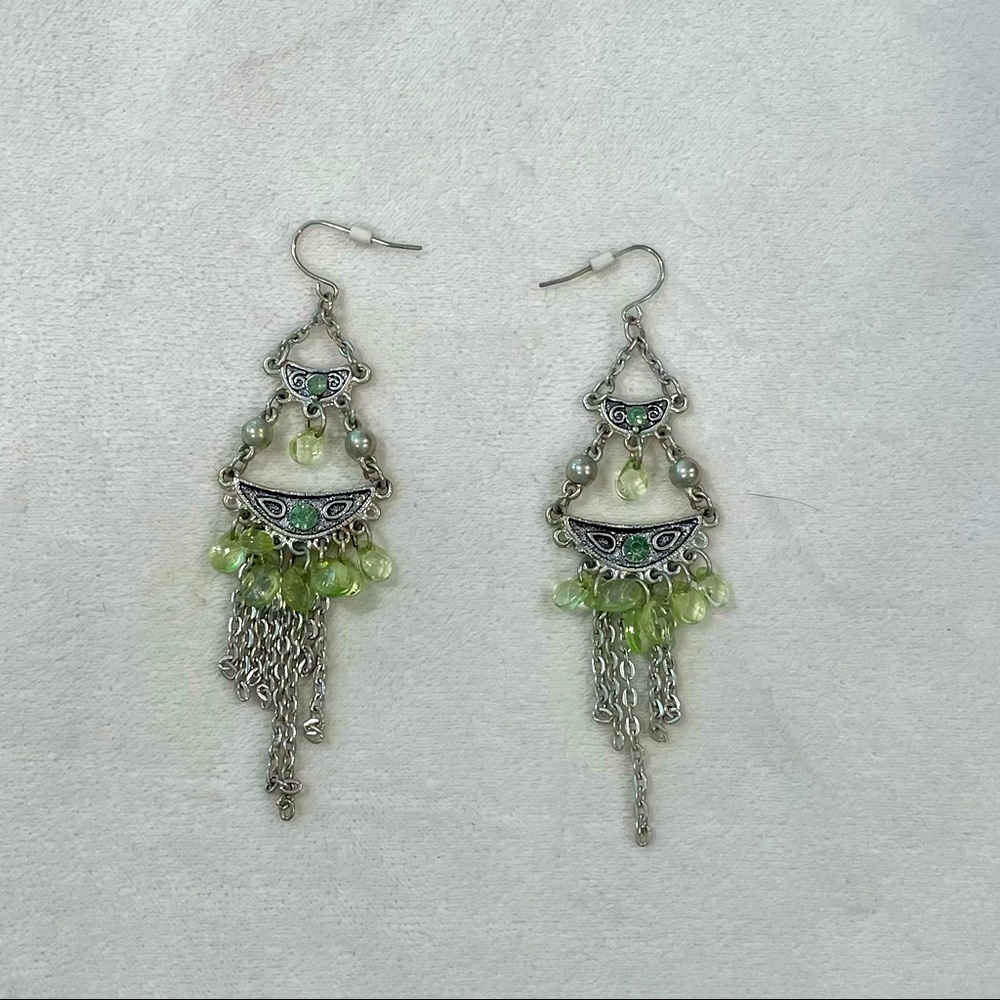 Green & Silver Earrings